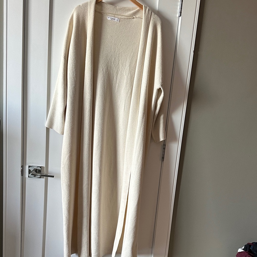 Mango Cream Long Cardigan